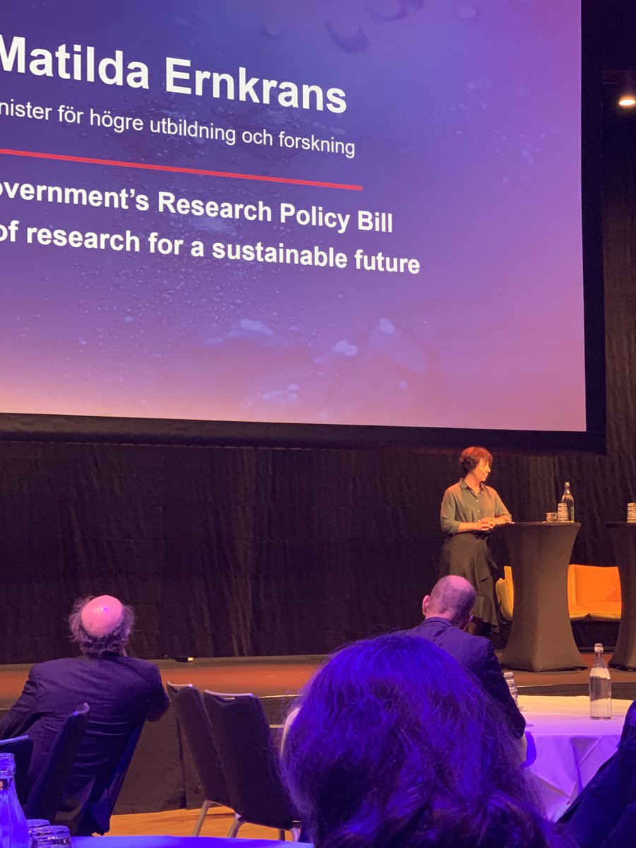 Forskningspolitiska dagen -inledning av minister Matilda Ernkrans:Den kommande forskningsproppen kommer grundas i högre utbildning, adressering av FNs globala mål, länkar mellan f&amp;u, samverkan akademi-näringsliv-offentlig sektor, genus &amp; mångfald, #stiftelsen_kk #ernkrans