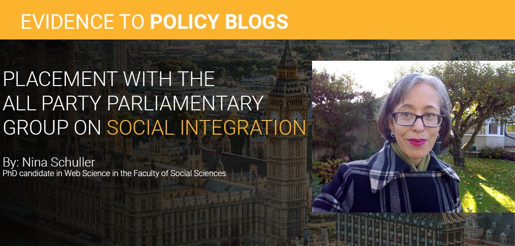 Public Policy|Southampton (PPS) (@publicpolicyuos) on Twitter photo Check out Nina's Schuller biog @UoS_SocSc, as she speaks on her experience with <a href="/IntegrationAPPG/">APPG on Social Integration</a> <a href="/TheChallenge_UK/">The Challenge</a> on how digital technologies affects the connections made between younger and older age groups. More here: bit.ly/ninaschullerpl… Check out Nina's Schuller biog @UoS_SocSc, as she speaks on her experience with <a href="/IntegrationAPPG/">APPG on Social Integration</a> <a href="/TheChallenge_UK/">The Challenge</a> on how digital technologies affects the connections made between younger and older age groups. More here: bit.ly/ninaschullerpl…