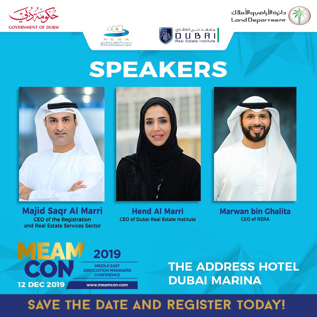 Land_Department's tweet photo. #DLD organizes MEAMCON through “RERA” and Dubai Real Estate Institute “DREI”.
For more information, please visit the conference’s website: https://t.co/L9OBKa9ni5
#MEAMCON2019 https://t.co/CJCcheJmcw