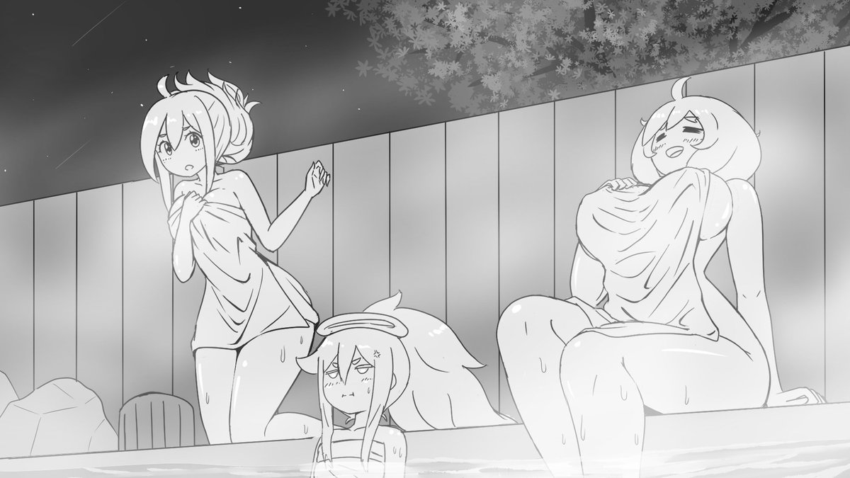 this is the obligatory hot springs episode, it's the rules I don't make them I'm just required by anime law to follow it 