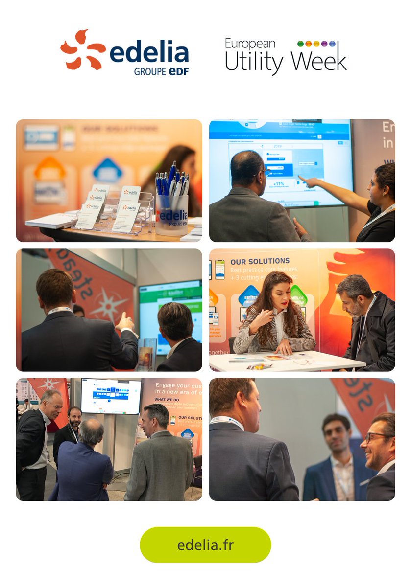 EdeliaGroupeEDF's tweet photo. So many demos, so little time!
It was wonderful to be part of #EUW2019 last week. We were delighted to run through dozens of demos with so many enthusiastic prospects and potential partners !
Don’t hesitate to contact us anytime for a demo!
👉sales@edelia.fr
#euw19 #edelia https://t.co/RQuhQ2MOBr
