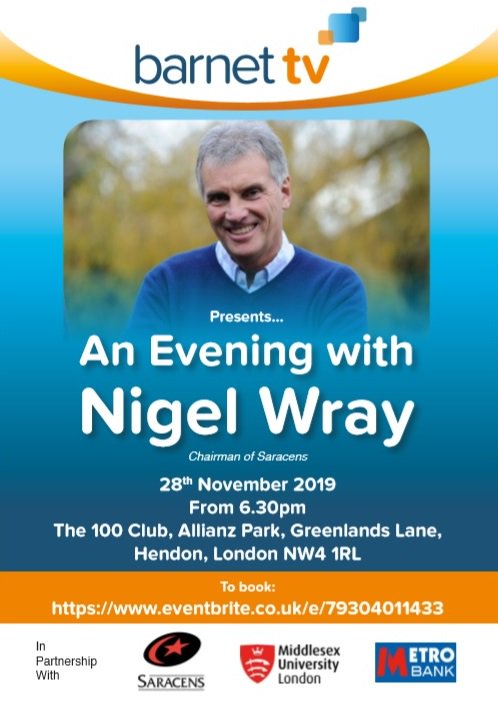MyBarnetTV's tweet image. 🏉 Love rugby?

💻 Run your own business?

‼️ Less than 10 days until ‘An Evening with Nigel Wray’

✅ Have you booked your free place? 

👍 Booking is essential, book here ow.ly/GUJA50x2eF3

#BusinessNetworking #London