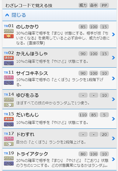 ポケモン徹底攻略 19年運営 進化時に覚える技は 基本技の上に書いてあるのですが 気が付かない方もいらっしゃるようなので 赤字にして目立たせました また わざマシンは赤字tm わざレコードは青字trにしました T Co L6wvj2fws1 T