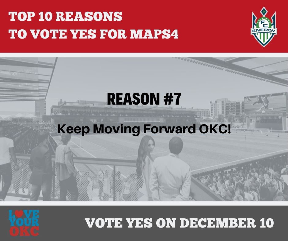 Keep Moving Forward OKC! Vote YES on Dec. 10!

#VoteYESforMAPS4 #LoveYourOKC <a href="/davidfholt/">Mayor David Holt</a> <a href="/YESforMAPS/">Love Your OKC - YES for MAPS 4</a> <a href="/mstonecipher13/">Mark Stonecipher</a>