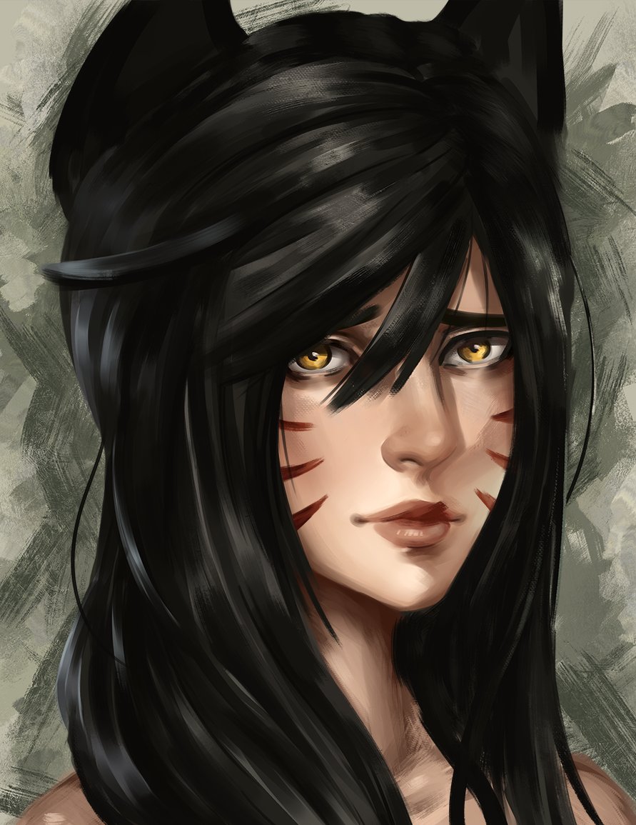 Tried doing a portrait in color. Still have so much to learn that it drives me crazy sometimes, but still, learned a lot and already see a bunch of areas I can improve on~! Ahri from #leagueoflegends #ArtofLegends