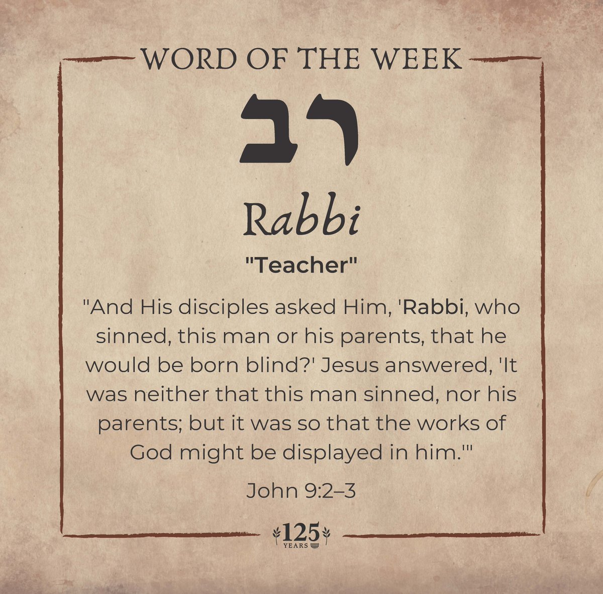 Chosen People Ministries On Twitter Our Hebrew Word Of The Week Is Rabbi Which Means Teacher Yeshua Taught His Disciples How To Live Out God S Commandments There Were Some Parallels Between What