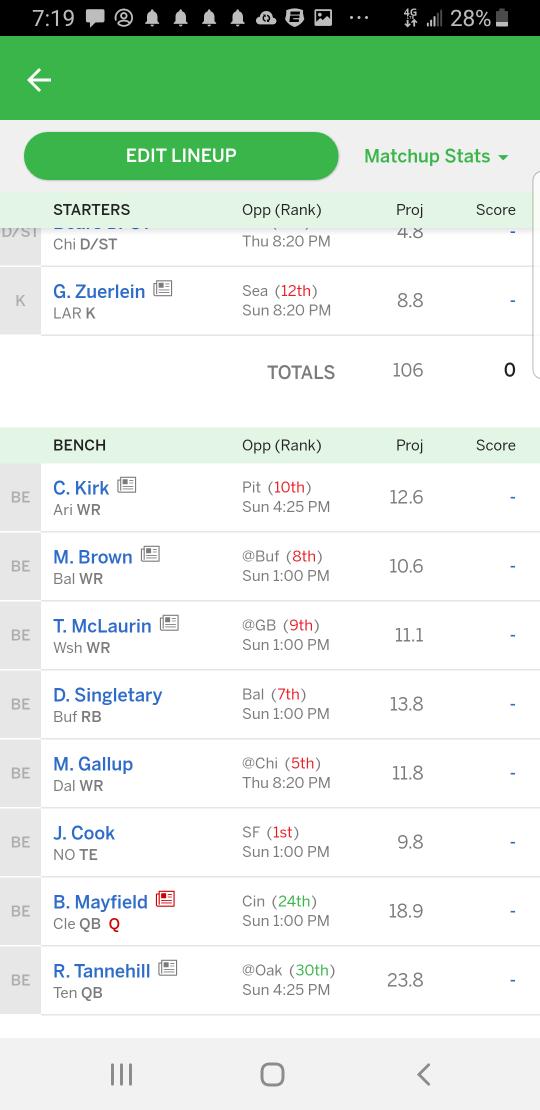clifellis's tweet photo. @SiriusXMFantasy I don't know which way to go this week smh 7 seed https://t.co/LoZfyzYEmH