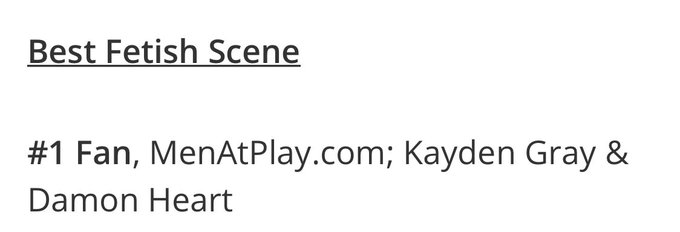 1 pic. Thx @GayVN  still one of my favorite scene and partner @KaydenGrayXXX  ?????? nothing but respect