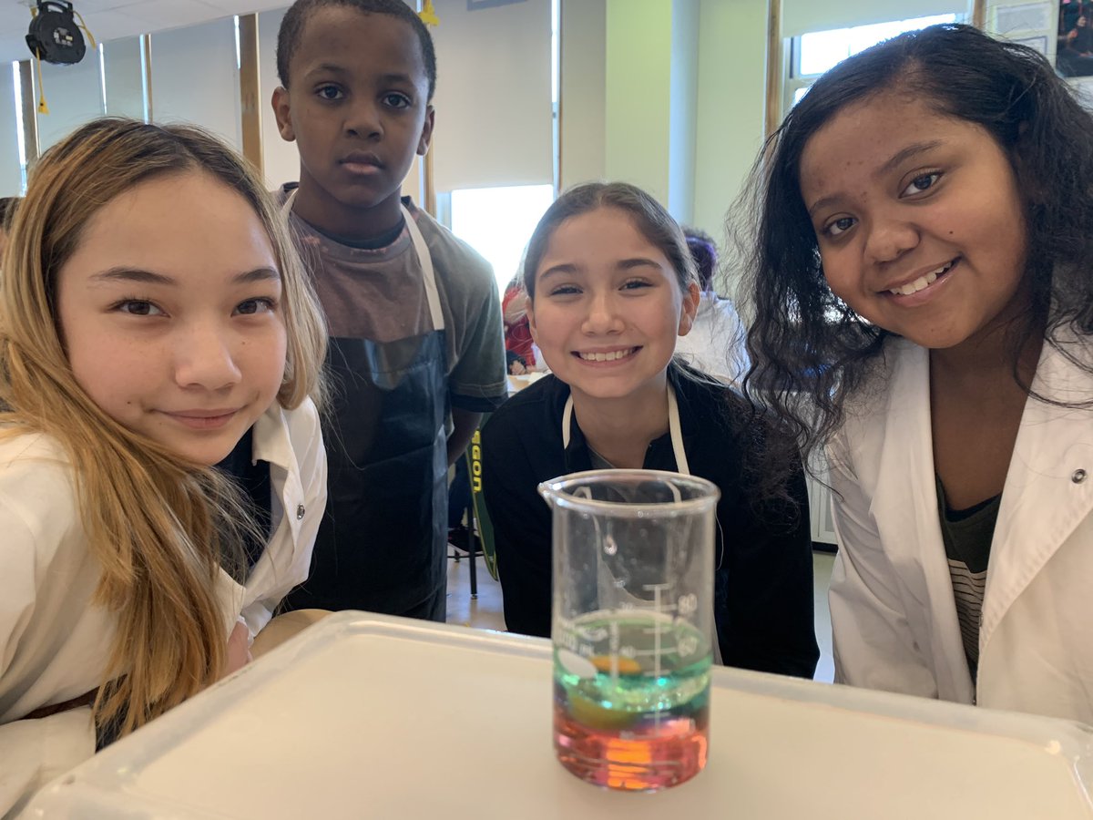 harerscience's tweet photo. Students predicted the #relativedensities of 4 liquids and 5 solids and then put them together in a #densitycolumn! @SPPS_Science #physicalscience https://t.co/ktfbkwZLso