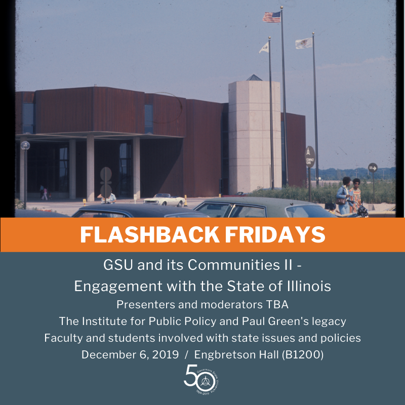 GSUFoundation's tweet photo. Flashback Fridays continues this Friday with Part 2 of GSU and its Communities; how GSU has made an impact on our community. Hear from experts and those who have had first hand experiences.

Starting at 4:30 p.m., Engbretson Hall

#GovState50th #GovState #FlashbackFridays https://t.co/n4tI3ewbcs