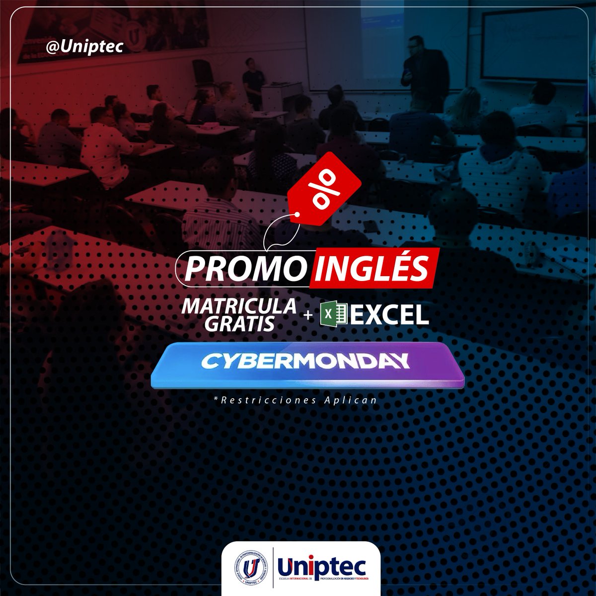 uniptec's tweet photo. ¡¡A llegado el momento de estudiar INGLES!!
con una metodología innovadora y 100% practica, solicita información: https://t.co/KlqVA7vf6t.

Si te inscribes del 2 al 7 de diciembre recibe: MATRICULA GRATIS + CURSO DE EXCEL*.
Beneficios:
* Consulta términos y condiciones. https://t.co/FaNPiJStpH