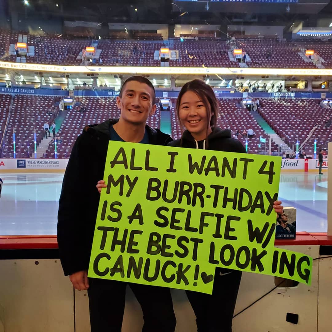 While no one took me up on the selfie during the pre-game skate, I still had a blast at the <a href="/Canucks/">Vancouver Canucks</a> game yesterday! Witnessing my favourite player being inducted into the ring of honour was priceless. Congrats <a href="/aburr14/">Alex Burrows</a>! 😄 #Canucks