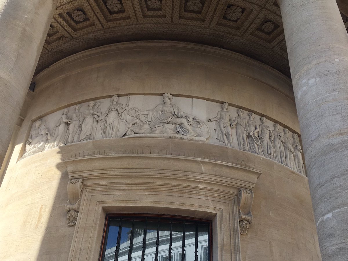 WeirdBristol's tweet photo. The ornate frieze above the entrance to the Freemason’s Hall on Park Street was crafted by the #Bristol born sculptor Edward Hodges Bailey (1788-1867). Bailey’s best known work is the 16 foot statue of Horatio Nelson which stands atop Nelson’s Column in Trafalgar Square, London. https://t.co/MFeGPYOLa8
