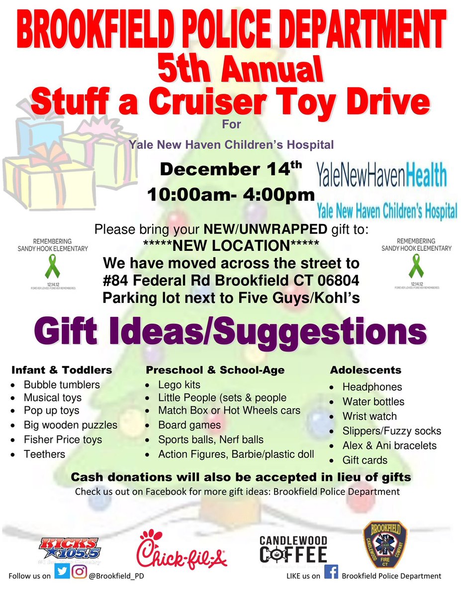 Only a couple weeks left ! Last year we donated approximately 1500 toys! Let’s beat that number this year! #joy #giving #SpreadLove #christmas #ToyDrive #townofbrookfieldct