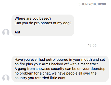 martyhol's tweet photo. Hi, @ShowsecUK! 

Is Anthony Lambert here one of your employees? You might want to tell him to rein it in a bit. I know it's nearly Christmas, and it must be frustrating not to have received a reply to a really dumb question six months ago, but this seems a little over the top. https://t.co/SOJeWJSMSx