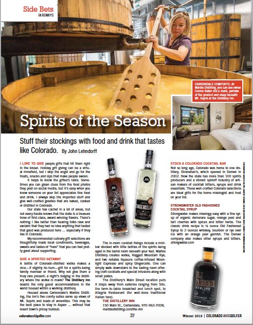 Pick up the winter issue of <a href="/coloavidgolfer/">Colorado AvidGolfer</a> and you’ll see us featured in their Spirits of the Season section! We agree that our spirits make great gifts this holiday season! #drinksustainably #holidayshopping #marbledistilling