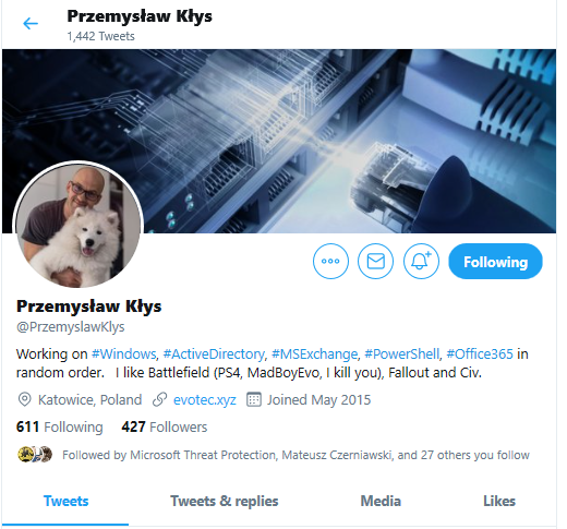 DaveKawula's tweet photo. Hey friends on @Twitter I HIGHLY Suggest you follow @PrzemyslawKlys his work with #PowerShell is 2nd to none.   In fact I'm enjoying a bunch of his OpenSource modules now. #MVPBuzz Testimo #Pester #LearnPowerShell https://t.co/0fVtXx1sCI @MrThomasRayner @jsnover @WSV_GUY https://t.co/sLnse47YvJ