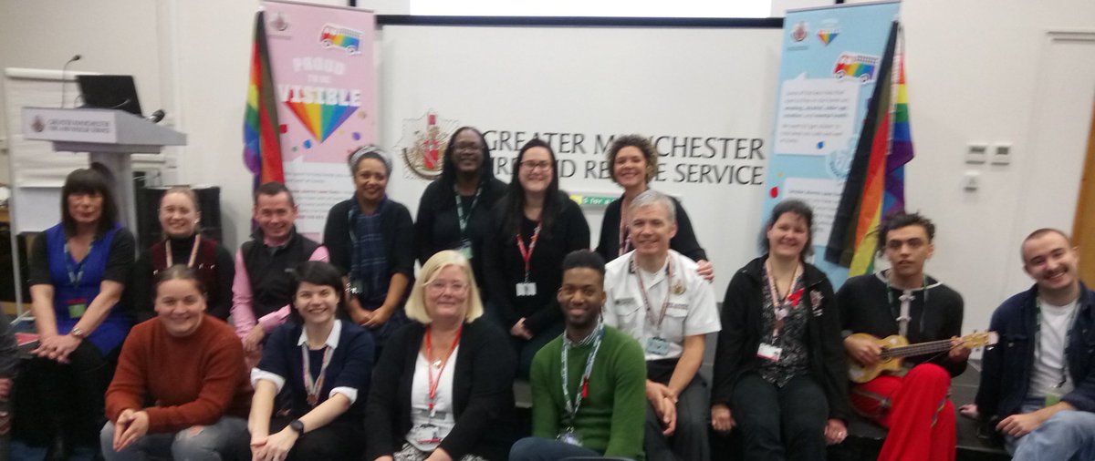 Huge thanks from LGBT and Allies Staff @manchesterfire to our amazing guest speakers @aktcharity  @LGBTfdn today! Feeling inspired with @SalfordCouncil @ManCityCouncil #proudtobevisible #EqualityWins