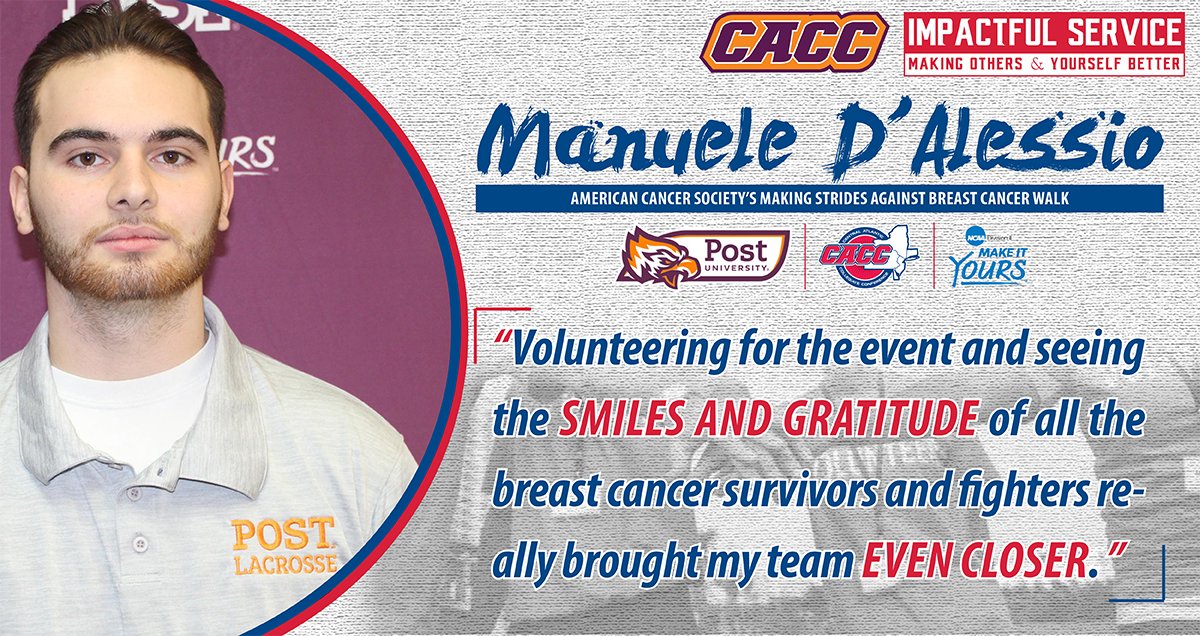 CACC01's tweet photo. #CACC IMPACTFUL SERVICE ... MAKING OTHERS &amp; YOURSELF BETTER: @GoPostEagles @PostUniversity Manuele D'Alessio @NCAADII #MakeItYours https://t.co/Wa56ssRZG5