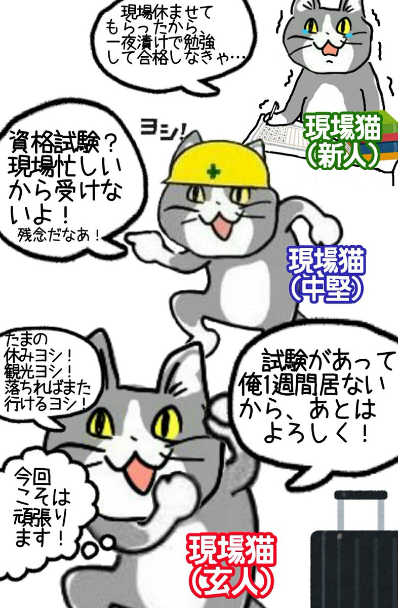 からあげのるつぼ 資格試験に臨む現場猫 現場猫