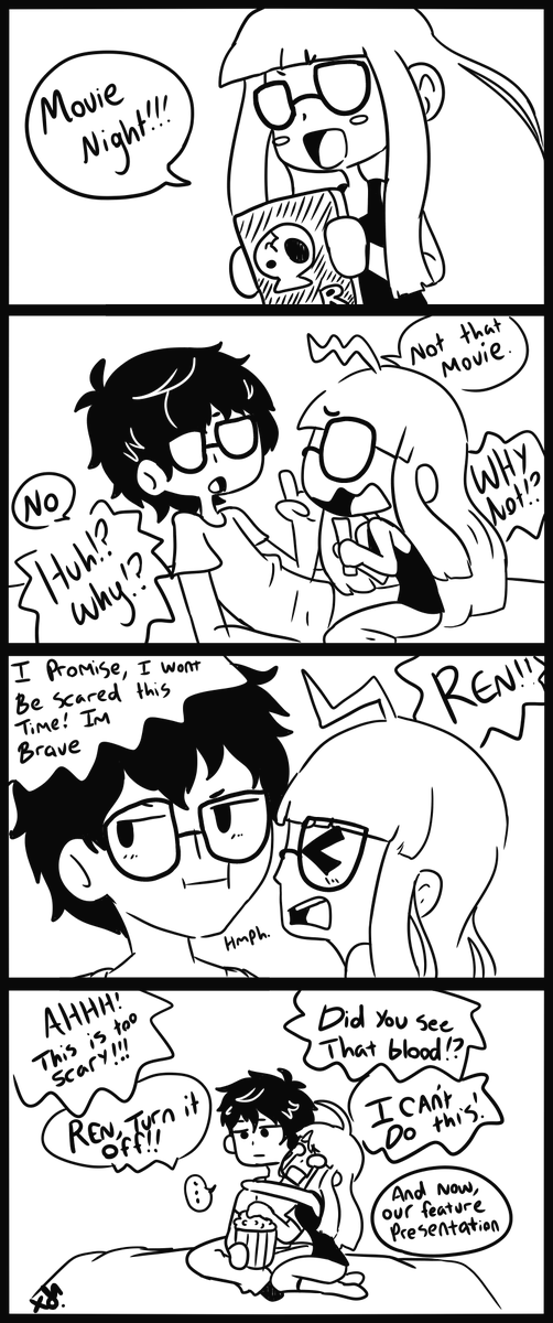 XObunny04's tweet photo. Rentaba, movie night.
#p5 #persona #persona5 #comicstrip #renxfutaba #rentaba https://t.co/pBuC7fKMqe