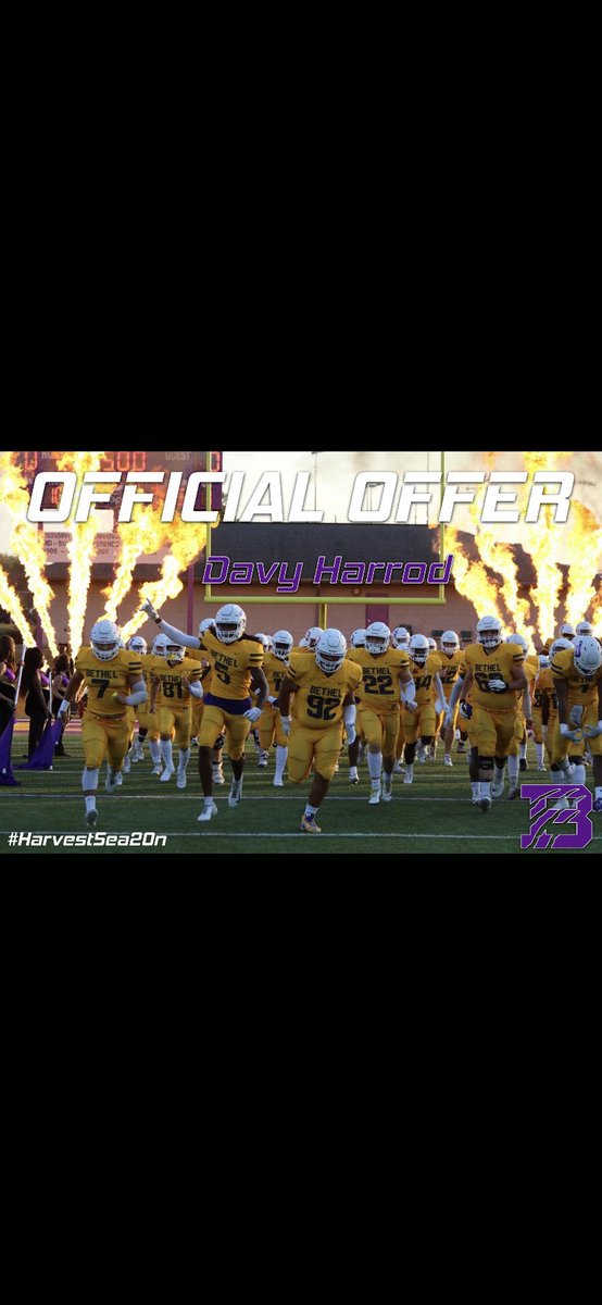 DavyHarrod99's tweet photo. Blessed to receive an offer from Bethel University!!! https://t.co/I5HSYqMdLD