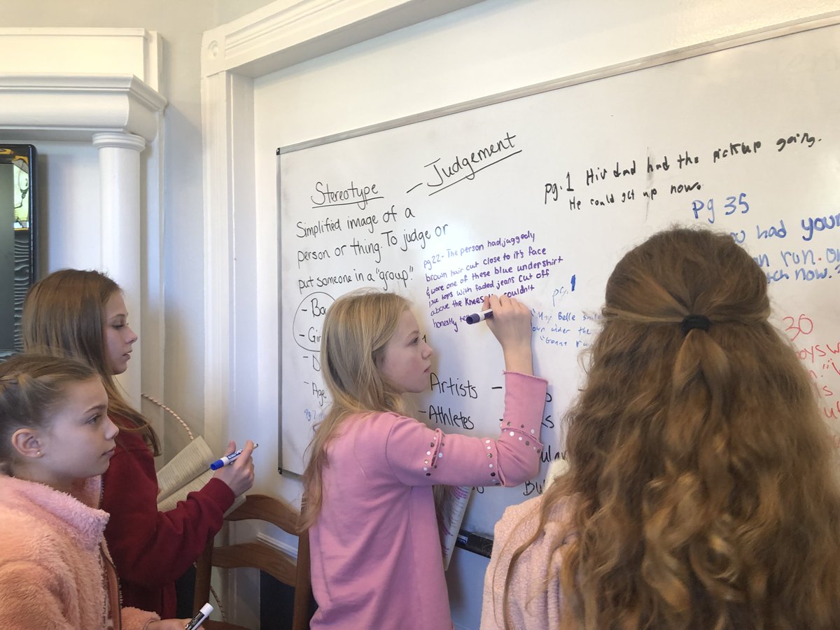 RAlpharetta's tweet photo. In Mrs. Burk's 6th grade Language Arts class, students were tasked with finding examples of stereotypes from the novel Bridge to Terabithia. Afterward, everyone had a discussion about stereotypes they're faced with on a daily basis. #riversacademyalpharetta #realworldapplication https://t.co/ihHUmv1x1d