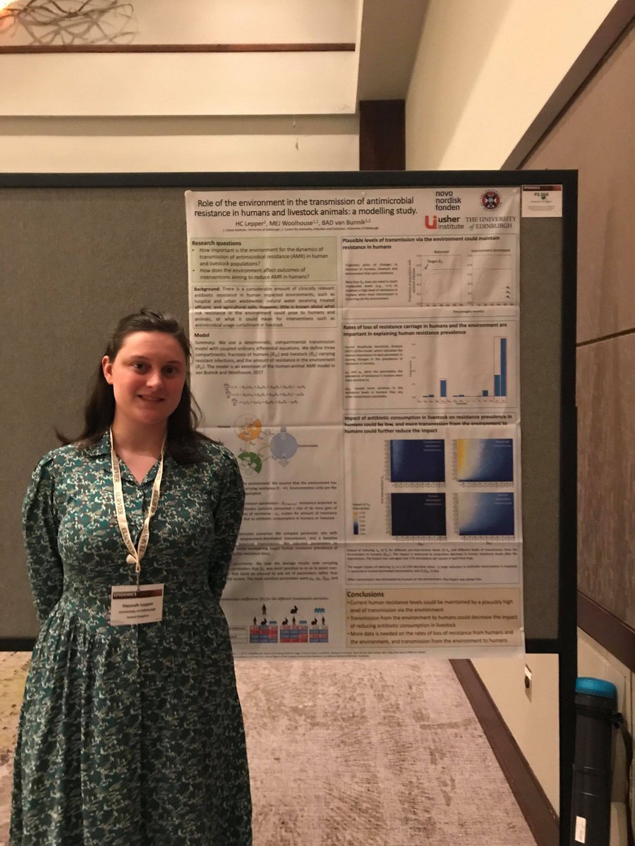 Enjoying #Epidemics7! My poster on modelling AMR transmission in humans, animals and the environment is on this evening 🎉