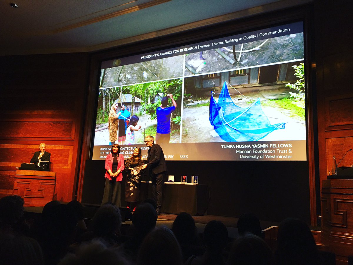 Tumpa_Fellows's tweet photo. It was a great honour to be on the stage for the President’s Award for Research commendation last night from the President of the @riba. #ribapresidentsawardsforresearch 2019. Thankful for the recognition &amp; the validation for research in #Architecture.My gratitude to @MF_Trust. https://t.co/kOAMToJDW0