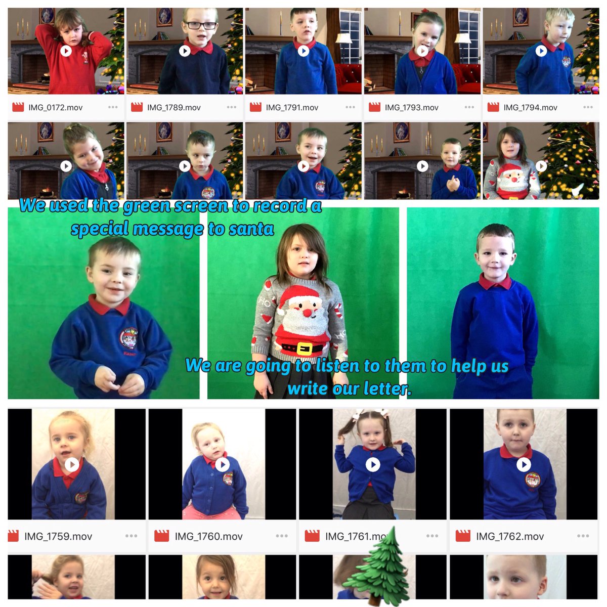 Evansjmrs's tweet image. @PPS_Draig @Phip_Primary Nursery and Reception have been using the green screen to record a message to Santa. Santa is going to love them 🙌Da Iawn pawb! 🎬⭐️ #phiplit #phipict