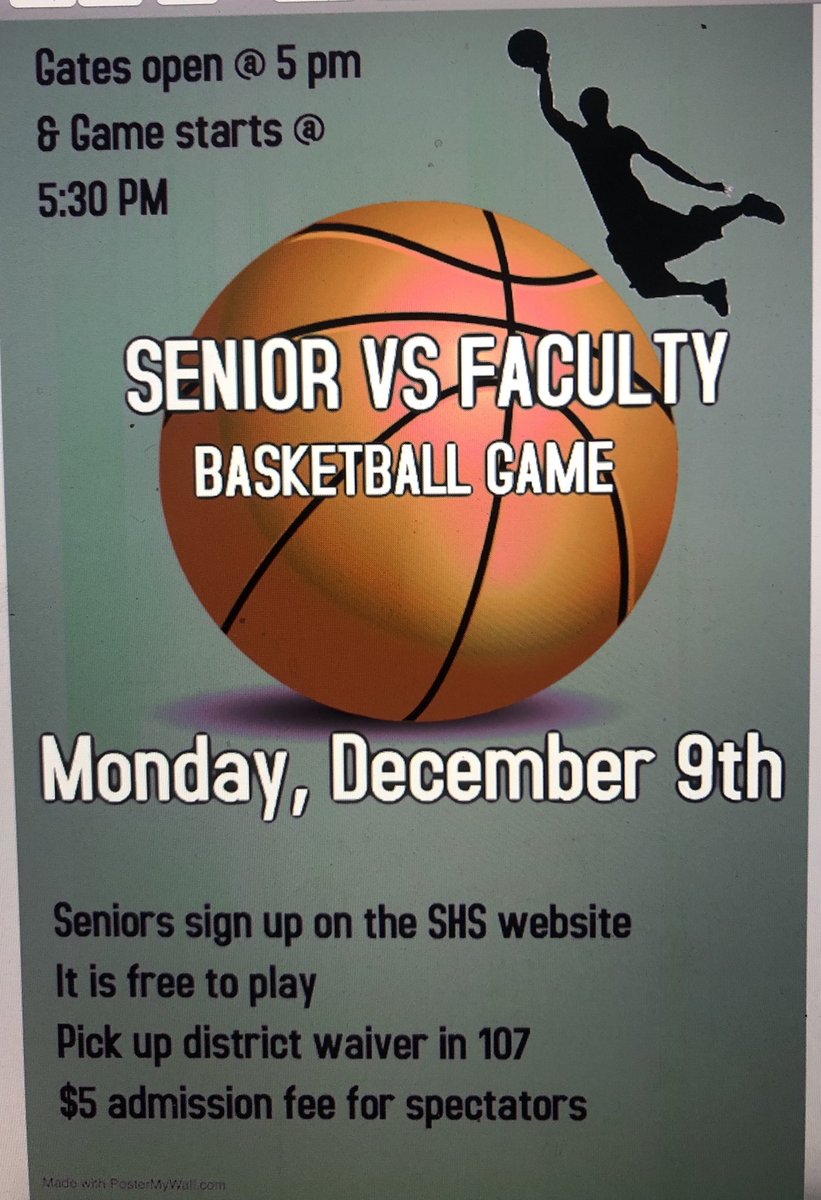 Seniors sign up today on the ASB website for Staff versus Senior basketball. 🏀