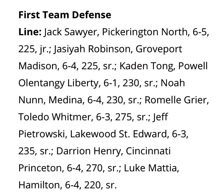 FIRST TEAM ALL-STATE