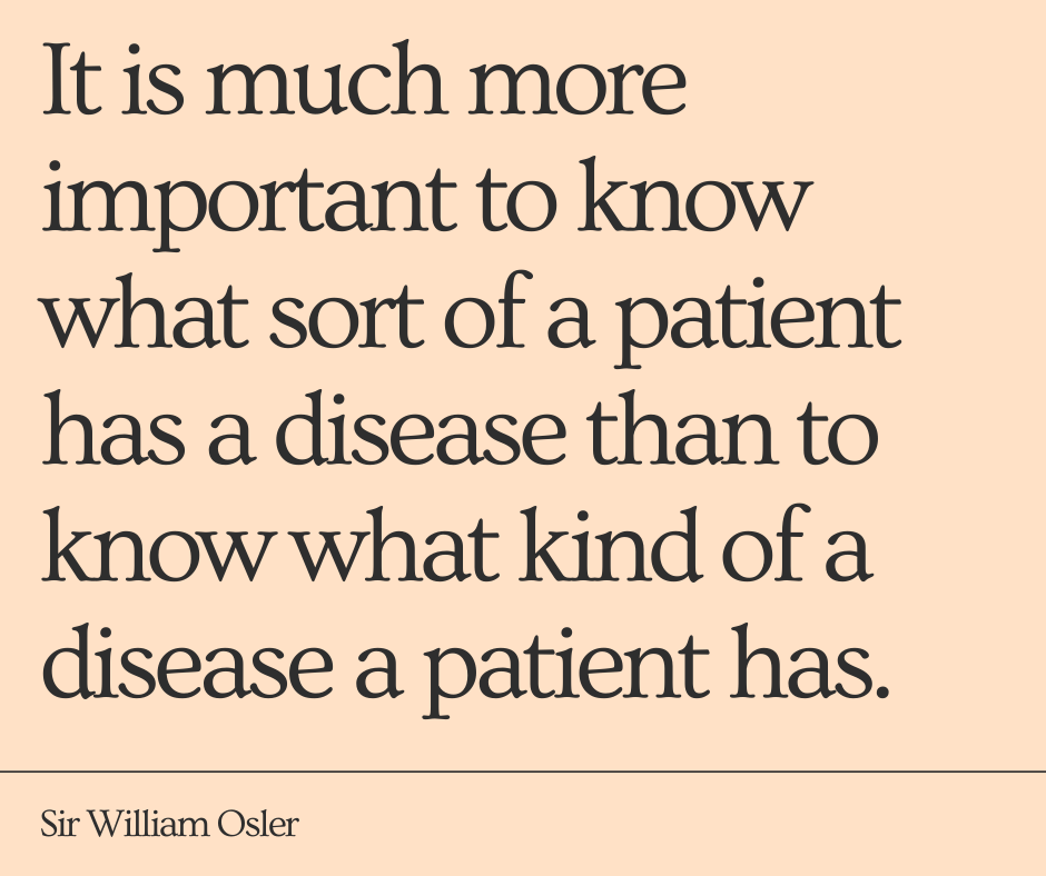DrEddyClinic's tweet photo. RT @neurvanahealth: This quote was said over 100 years ago by Dr. William Osler, a founder of Johns Hopkins Hospital and the “Father of Modern Medicine”.
What do you think changed over the last 100 years that made use stop thinking this way?
#williamo… https://t.co/OUzznukdaA
