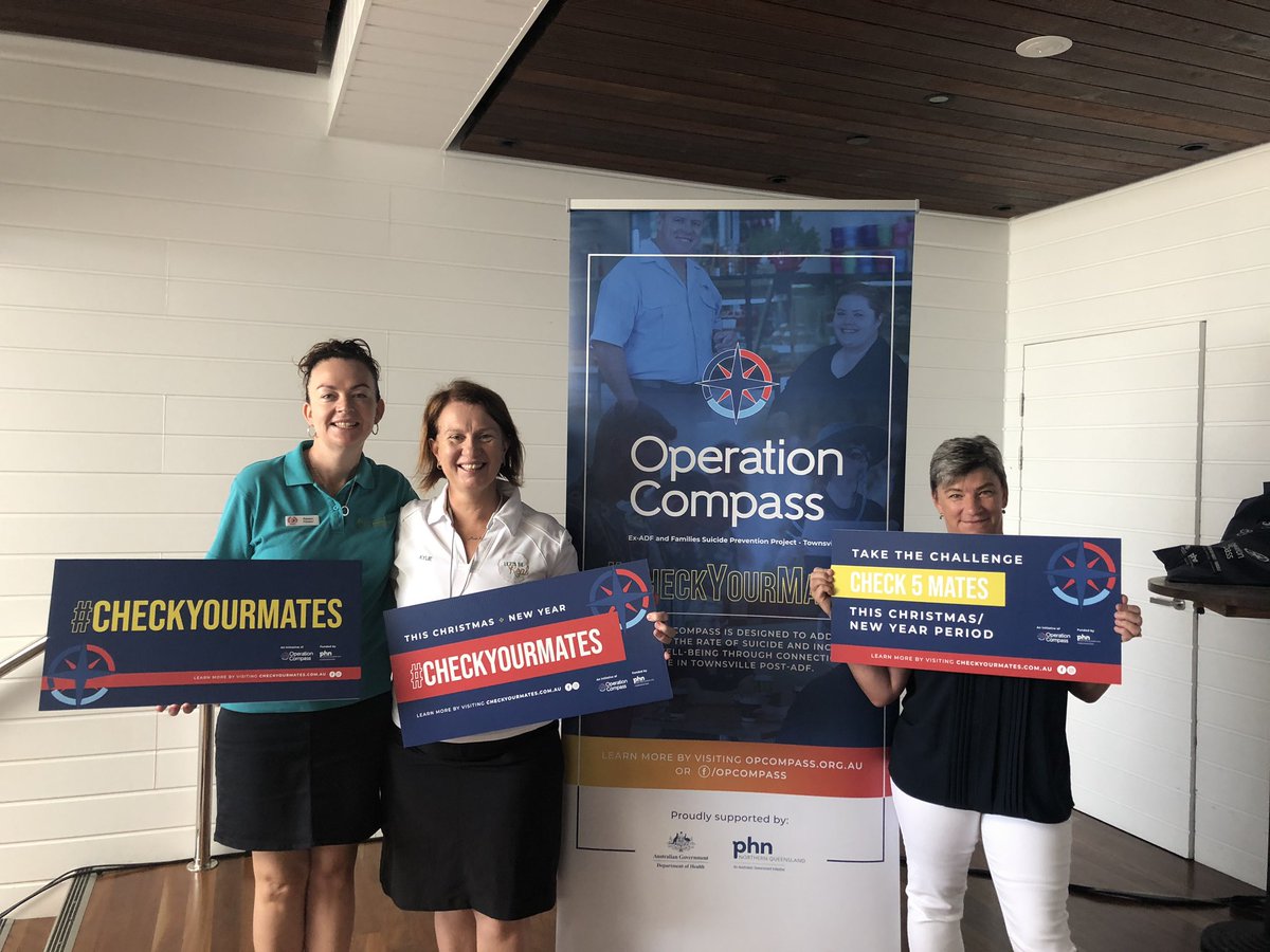 The launch of #checkyourmates hanging with @womenvetsnetaus - challenge is to check 5 of your mates over this holiday period!