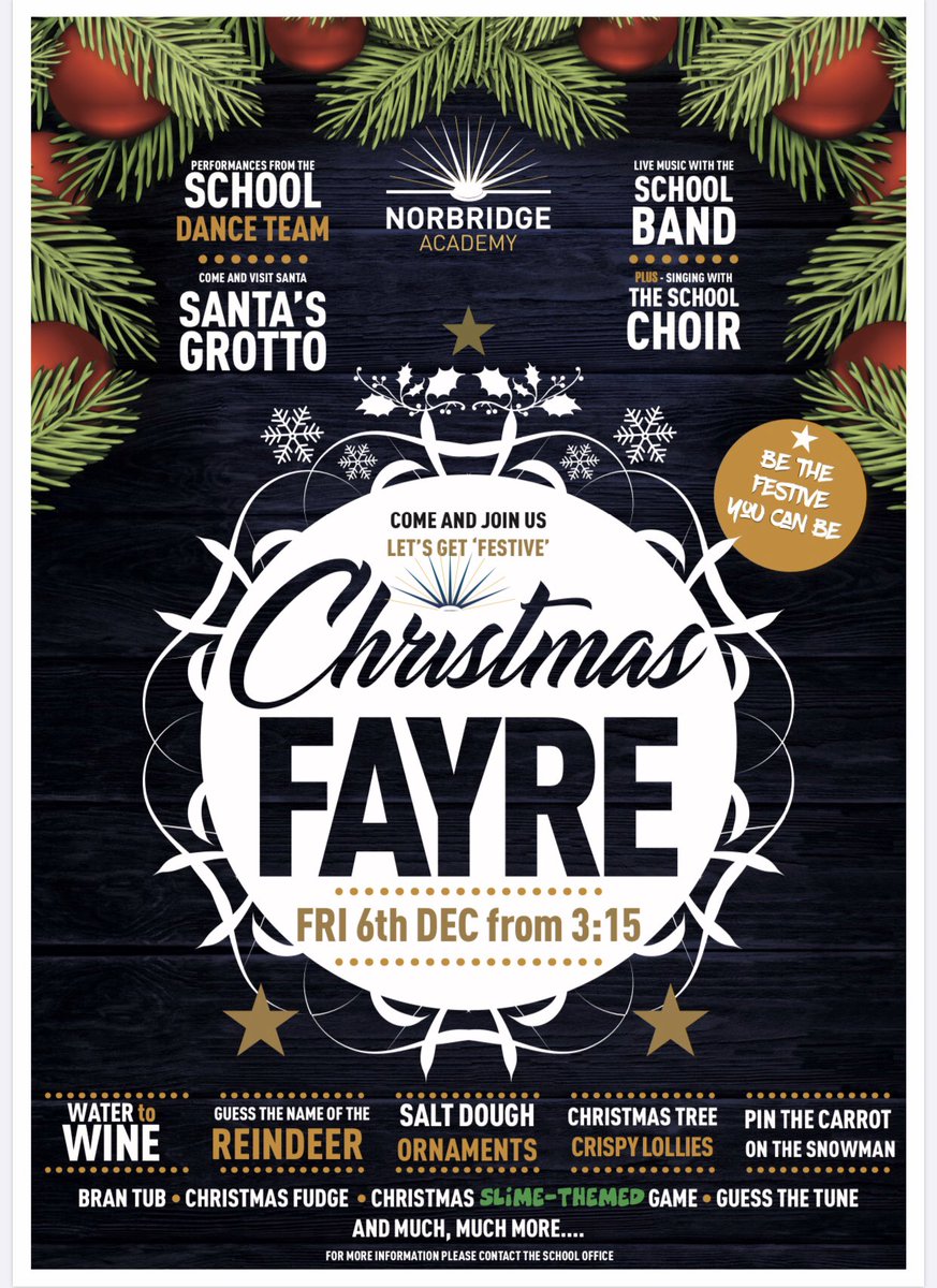 We are looking forward to seeing all our Norbridge families at our Christmas Fayre on Friday. The Grotto is ready for our special guest, so come along and join in the festive fun.  @Norbridgeschool <a href="/norbridgedance/">Norbridge Dance</a> <a href="/NorbridgeMusic/">Norbridge Music</a> <a href="/N_outandabout/">Out And About</a>