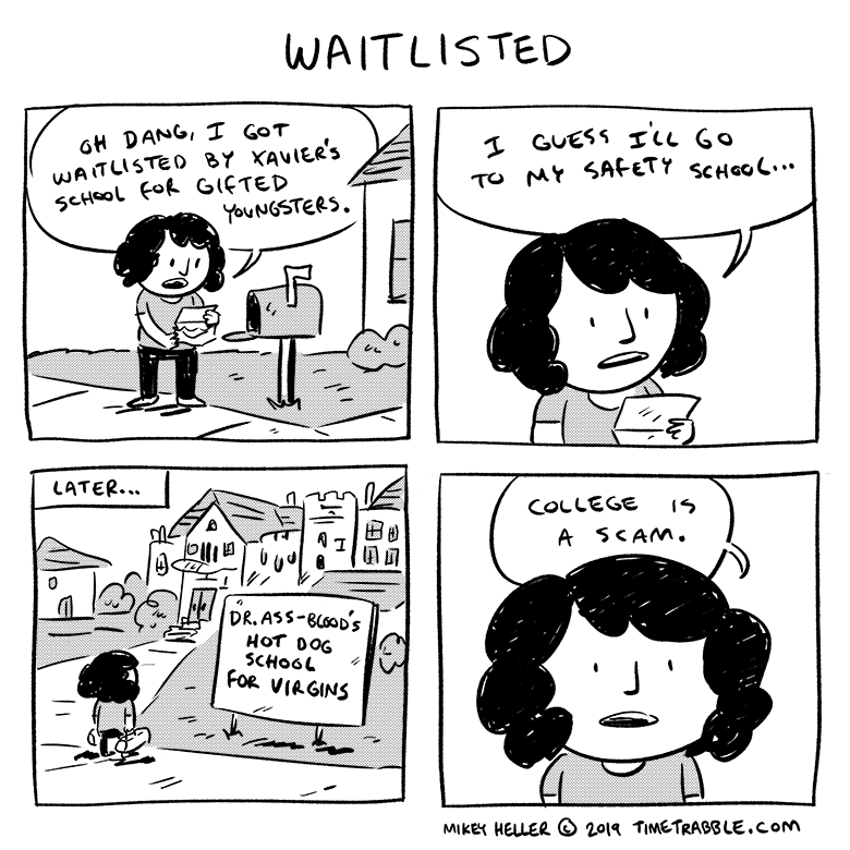 i drew a comic about getting waitlisted 