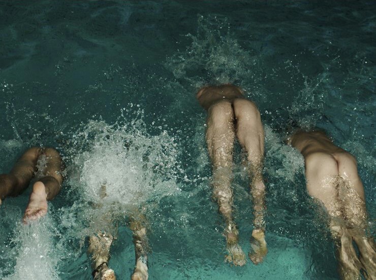 This shoot when they went for a naked dip in the pool together and showed o...