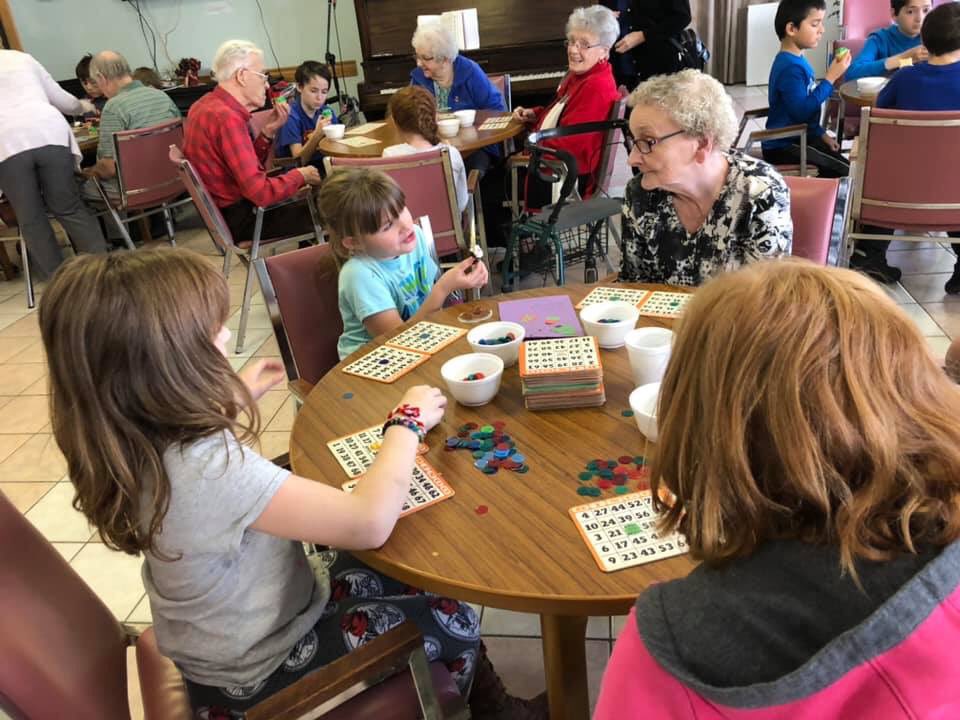 Service learning while spreading Christmas joy...grade 2s and 6s visit a local seniors’ community to play BINGO. <a href="/CCRCE_NS/">CCRCE</a> @ChignectoF