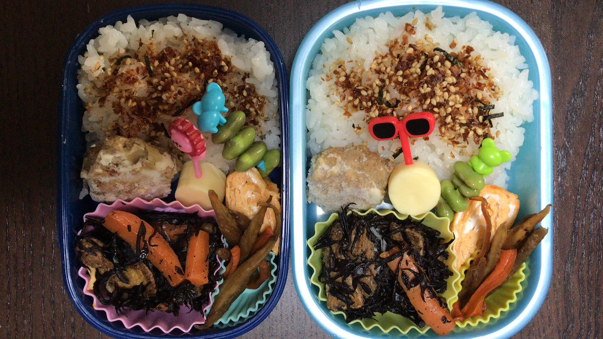 369kana على تويتر 今日も冷凍食品は使わない 今日のお弁当 幼稚園のお弁当 リクエストはきんぴらごぼう