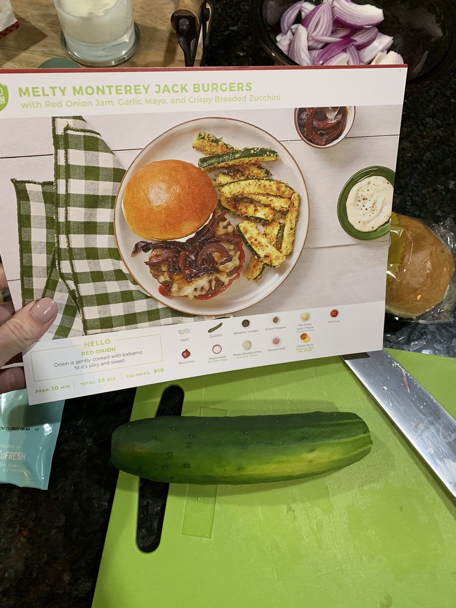 bethjclark15's tweet photo. Those cucumber fries sound good! 🤪 Little mix up in my box this week! @HelloFresh  #hellofresh https://t.co/U2oNUd2oOM