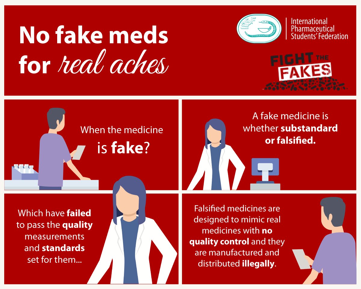 Fake medicines are difficult to detect since they are designed to appear identical to the genuine product. Patients are in danger when taking drugs without an active substance. 

#IPSForg #NoFakeMeds #FightTheFakes #FTFWeek