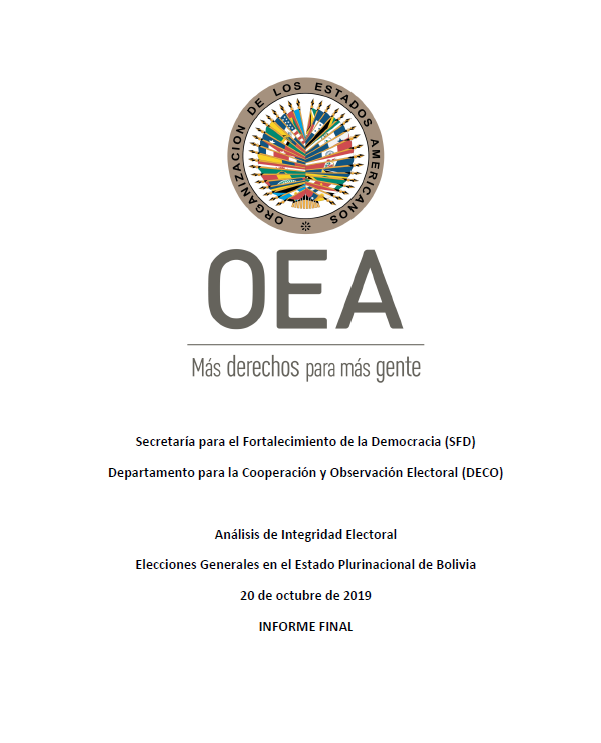 Almagro_OEA2015's tweet image. Informe final de Análisis de Integridad Electoral en #Bolivia. #OEAenBolivia

 oas.org/InformeBolivia