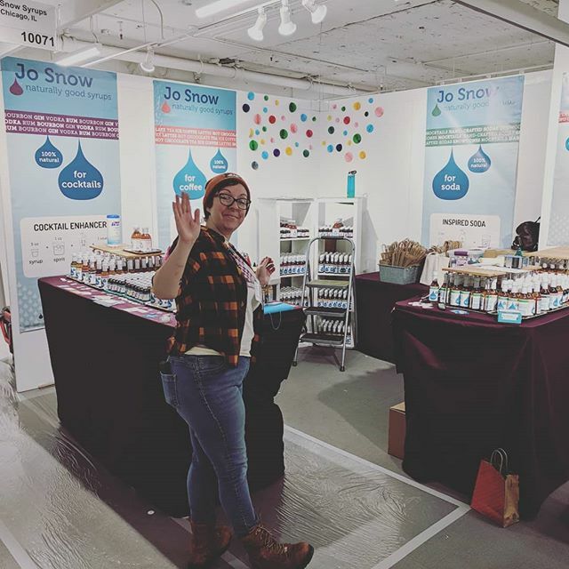 Alyssa finishing our set up for @ooakchicago. The show starts tomorrow at 11:00. Swing by Booth 10071 in Gourmet Row to taste what's new! ift.tt/34T9jbs