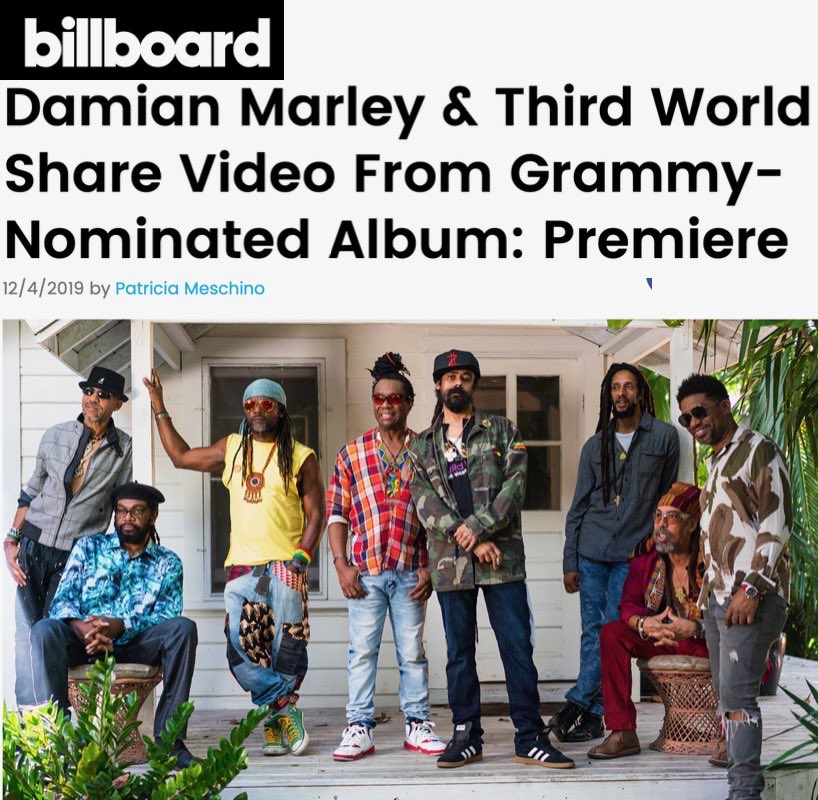 New video premiere for @ThirdWorldBand’s “You’re Not The Only One” featuring myself, now premiering on @Billboard!! bit.ly/2YdVS3g #DamianMarley #ThirdWorld #NewVideo #Billboard #Reggae #MoreWorkToBeDone