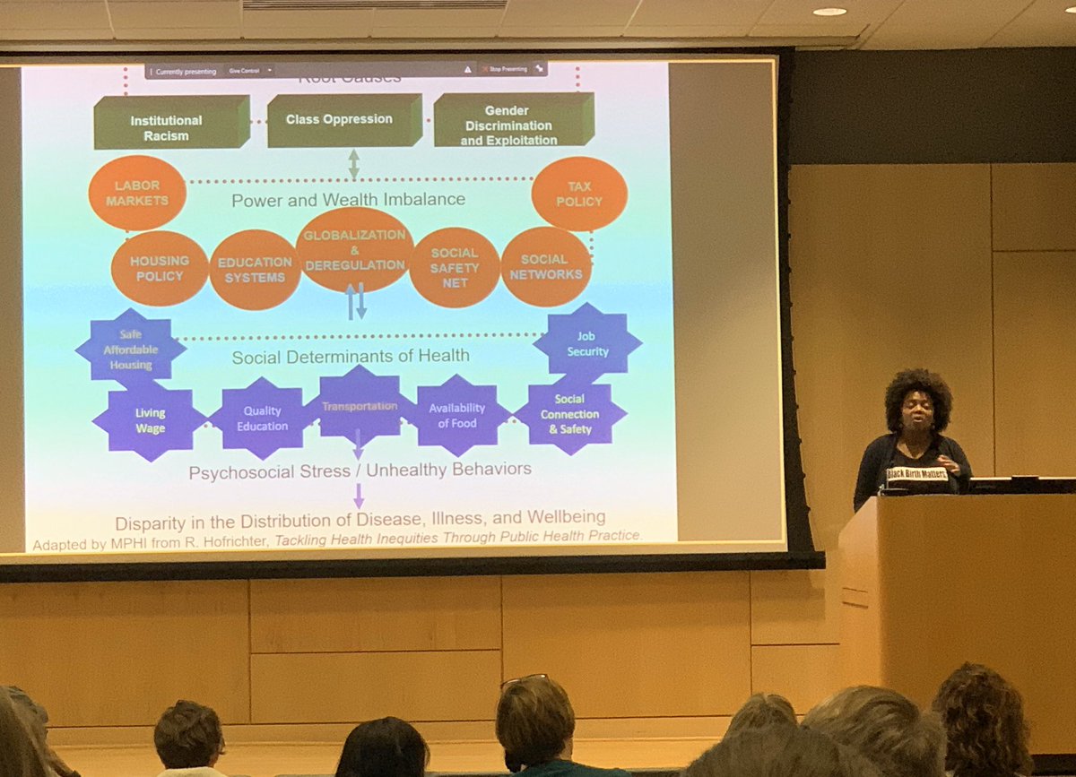 Excited to learn from Dr. Crear-Perry @doccrearperry, founder of @BirthEquity & @BlkMamasMatter, at the @UNCOBGYN grand rounds today! Food for thought from her lecture... “If we want everybody to thrive, how would we measure that? What would we measure?” #RacismNotRace #SDOH