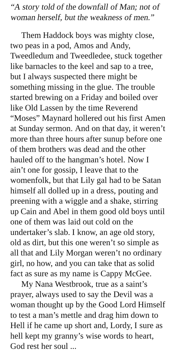 Don't ask for help much, from anyone, really, but I've decided to ask for opinions about my writing style, and from people who know. Thing is, I write everything with strange regional idioms, in third-person, even. Example attached. Does it work? Too much? Sux? #WritingCommunity