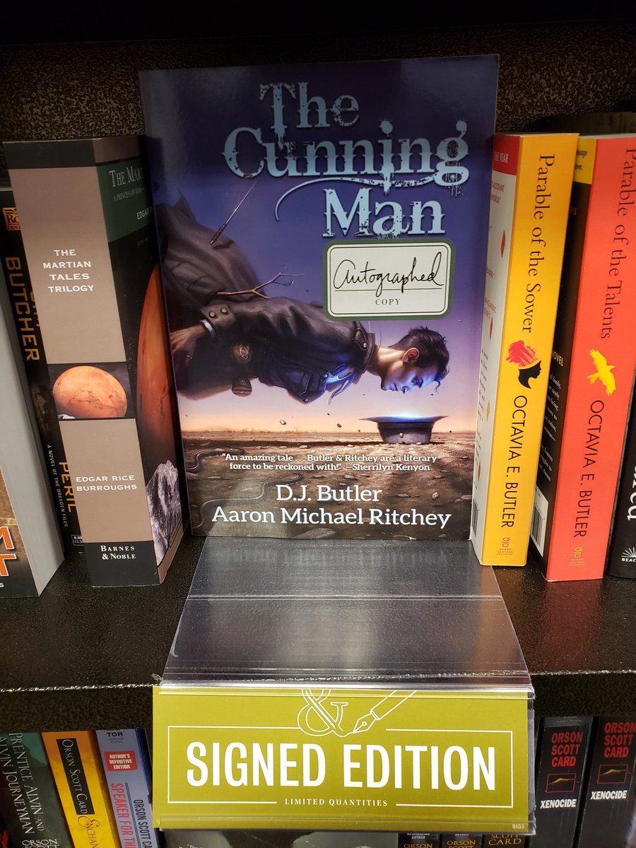 Signed copies of THE CUNNING MAN <a href="/DavidJohnButler/">D.J. Butler -- Sci-Fi / Fantasy Author and Editor</a> and <a href="/BNDenverWest/">Barnes and Noble</a>