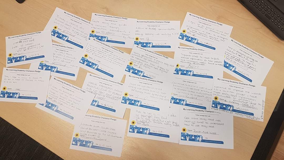 MichelleD_RNLD's tweet image. Fab teaching session today for LD Champions  @NorthBristolNHS learning about alternative ways of communicating &amp;amp; how to develop accessible information.Well attended &amp;amp; engaged group of staff passionate about improving care for patients #LDPledge #nbtproud @LynSandlesRNLD