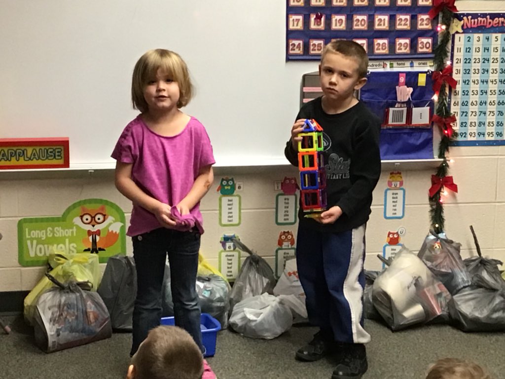 JCDMissCarter's tweet photo. Stem challenge=create a way for us to get through the snow that is piled all the way to the ceiling.
These two came up with the idea of putting their tower into the snow, which was designed to suck out snow. https://t.co/KUIaY8lb39