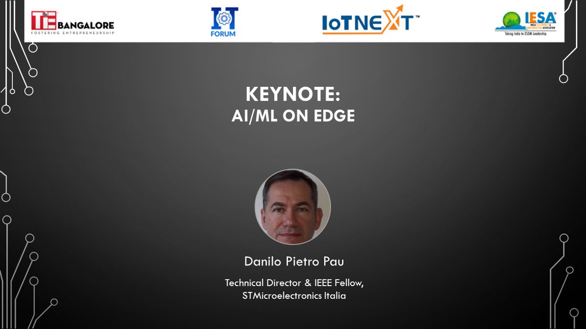 IoTNext (@iotnext) on Twitter photo #IoTNext 2019 Keynote: AI/ML on Edge Danilo Pau , IEEE Fellow, Fellow of ST Technical Staff Artificial intelligence Tools, STMicroelectronics Italia #RaiseIoTQuotient <a href="/ST_World/">STMicroelectronics</a> <a href="/STonlineMedia/">STMicroelectronics</a> #IoTNext 2019 Keynote: AI/ML on Edge Danilo Pau , IEEE Fellow, Fellow of ST Technical Staff Artificial intelligence Tools, STMicroelectronics Italia #RaiseIoTQuotient <a href="/ST_World/">STMicroelectronics</a> <a href="/STonlineMedia/">STMicroelectronics</a>